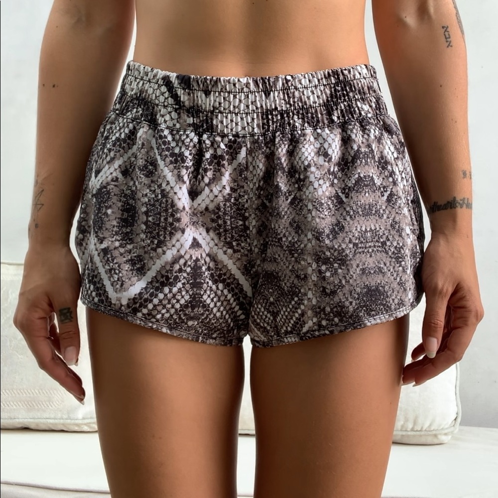 Show Me Your MUMU snakeskin running shorts